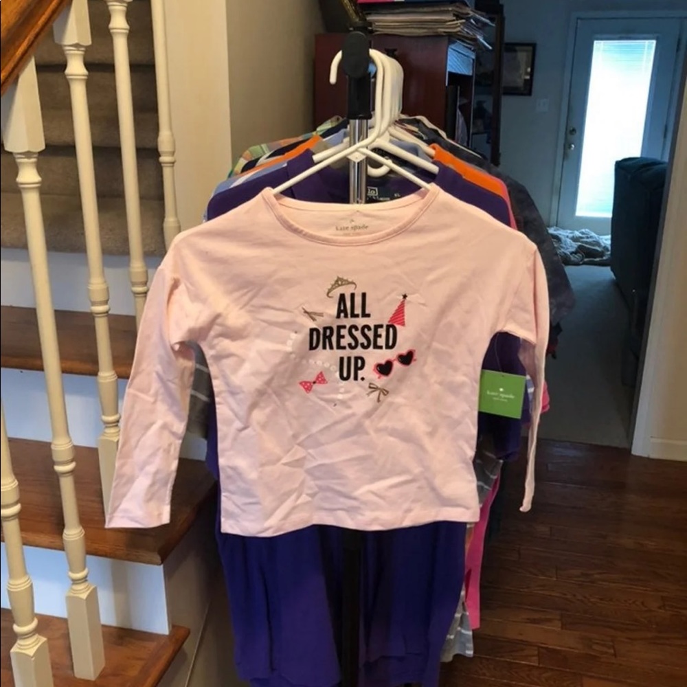 Kate Spade Pink Long Sleeve Tee Size 116/6Y NWT